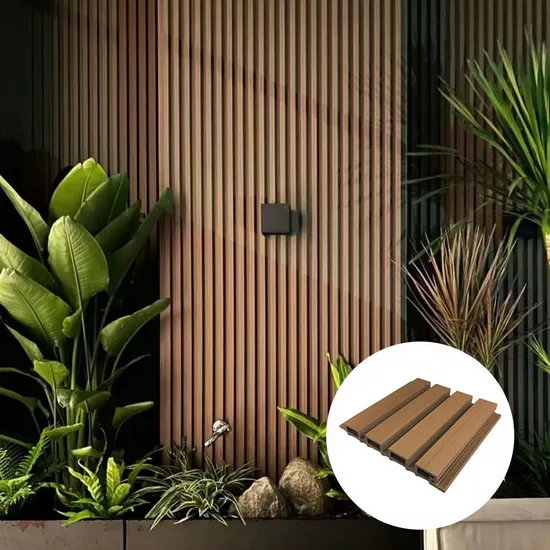 Interior Plastic Wooden Composite Covering Board Wainscoting Vinyl Timber Decorativo 3D Fluted Cladding PVC WPC Wall Panel