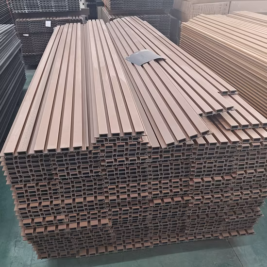 Interior Plastic Wooden Composite Covering Board Wainscoting Vinyl Timber Decorativo 3D Fluted Cladding PVC WPC Wall Panel